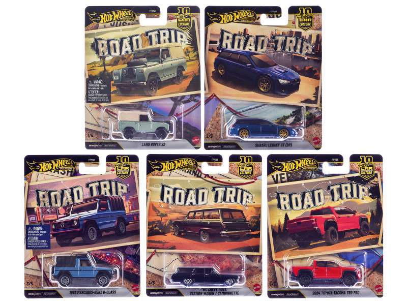 Road Trip 5 piece Set Car Culture 10th Anniversary Series V Diecast Model Cars Hot Wheels FPY86-961V