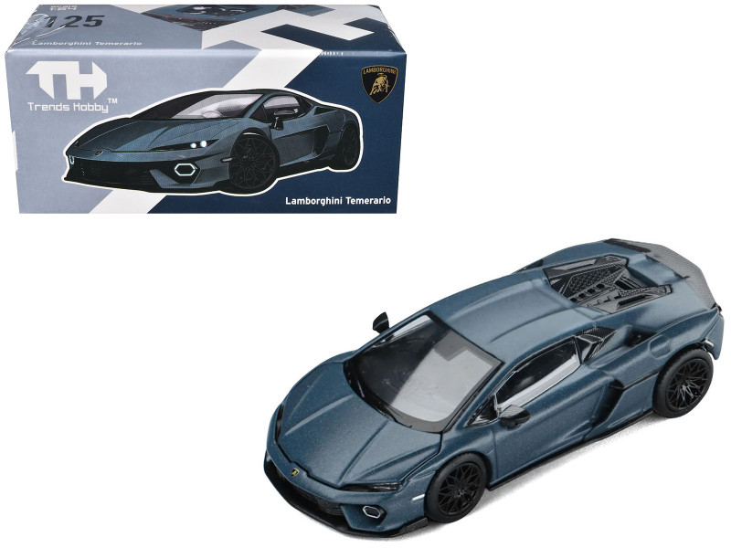 Lamborghini Temerario Matt Blue Metallic 1/64 Diecast Model Car Trends Hobby 241082-A