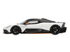 Aston Martin Valhalla Lunar White with Black Top and Orange Accents 1/18 Model Car Top Speed TS0711