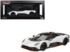 Aston Martin Valhalla Lunar White with Black Top and Orange Accents 1/18 Model Car Top Speed TS0711