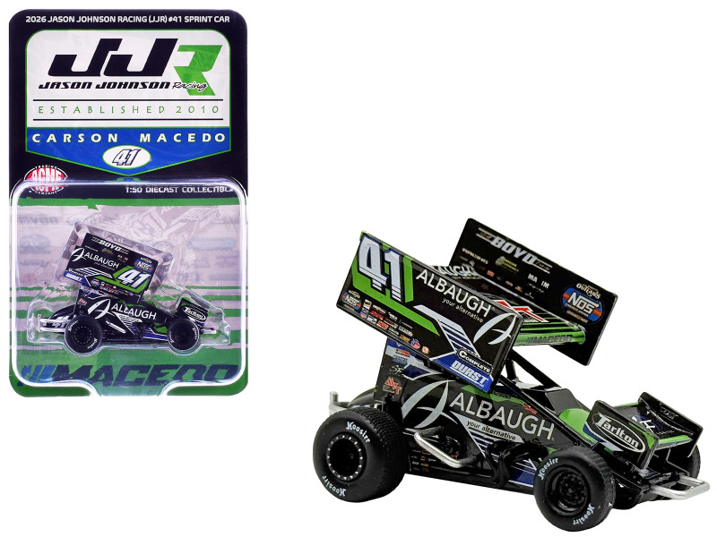 Winged Sprint Car #41 Carson Macedo Albaugh Jason Johnson Racing 2026 1/50 Diecast Model Car ACME A5026005