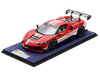Ferrari 296 GT3 Challenge #32 Launch Version Red with White Stripes with Acrylic Display Case 1/18 Model Car LookSmart LS18RC027