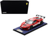 Ferrari 296 GT3 Challenge #32 Launch Version Red with White Stripes with Acrylic Display Case 1/18 Model Car LookSmart LS18RC027