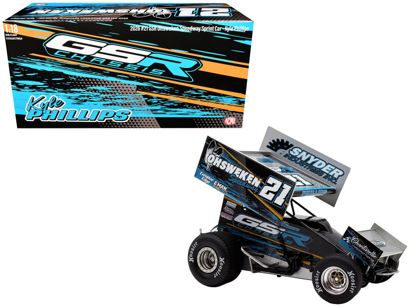Winged Sprint Car #21 Kyle Phillips GSR Chassis - Ohsweken Speedway 2026 1/18 Diecast Model Car ACME A1826017