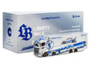 Mitsubishi Fuso Super Great Transporter RHD Right Hand Drive LB-Trucks - Gunmatsusyo Silver Metallic with Blue Graphics Tokyo Auto Salon TAS 2026 Exclusive 1/64 Diecast Model GCD KS-073-635