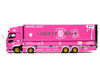 Hino 700 Transporter RHD Right Hand Drive LB-Trucks - Kayano_Distr. Pink Metallic with Graphics 1/64 Diecast Model GCD KS-093-738