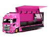 Hino 700 Transporter RHD Right Hand Drive LB-Trucks - Kayano_Distr. Pink Metallic with Graphics 1/64 Diecast Model GCD KS-093-738