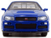 Brian s Nissan Skyline GT R R34 RHD Right Hand Drive Blue Metallic Fast & Furious 2009 Movie 25 Years of Fast & Furious Series 1/32 Diecast Model Car Jada 97185-25TH