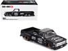 Chevrolet Silverado Dually Pickup Truck Hot Rod V1 Matt Black with Checkered Top and Graphics Designed by Jun Imai Kaido House Special 1/64 Diecast Model Car Mini GT KHMG236