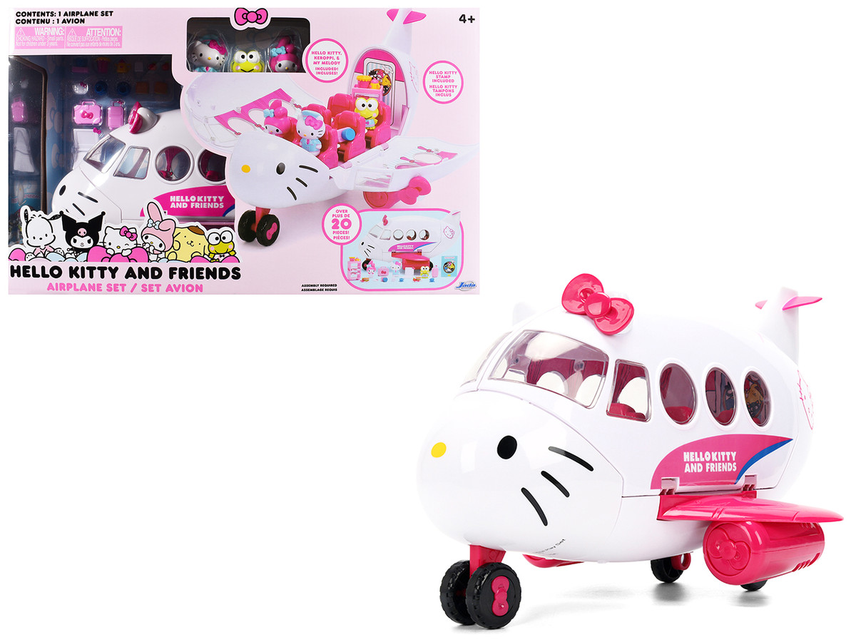 Hello Kitty and Friends Airplane Set with 3 Figures Model Jada 37338