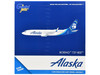 Boeing 737-800 Commercial Aircraft Alaska Airlines N517AS White with Blue Tail 1/400 Diecast Model Airplane GeminiJets GJASA2418