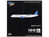 Airbus A321neo Commercial Aircraft United Airlines 100 Years N44550 White with Blue Tail 1/400 Diecast Model Airplane GeminiJets GJUAL2424