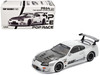 Toyota Supra Top Secret GT300 RHD Right Hand Drive Silver Metallic with Carbon Hood 1/64 Diecast Model Car Pop Race PR640324