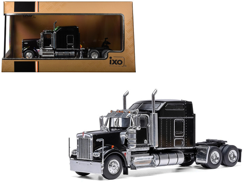 1990 Kenworth W900 Truck Tractor Black 1/64 Diecast Model IXO Models 64TR014B