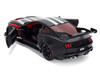 2025 Ford Mustang GTD Darth Vader Matt Black with Silver Stripes and Graphics Star Wars Hollywood Rides Series 1/32 Diecast Car Model Jada 37698