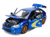2012 Subaru Impreza WRX STI Blue Metallic with Yellow Graphics JDM Tuners Series 1/24 Diecast Car Model Jada 38057