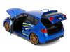 2012 Subaru Impreza WRX STI Blue Metallic with Yellow Graphics JDM Tuners Series 1/24 Diecast Car Model Jada 38057