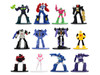 Set of 12 Diecast Figures Transformers Franchise Nano Metalfigs Series Diecast Models Jada 37379