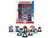 Set of 12 Diecast Figures Transformers Franchise Nano Metalfigs Series Diecast Models Jada 37379