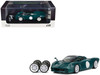 Pagani Huayra Codalunga Green with Sunroof and Extra Wheels 1/64 Diecast Model Car CM Model CM64-CODALUNGA-05