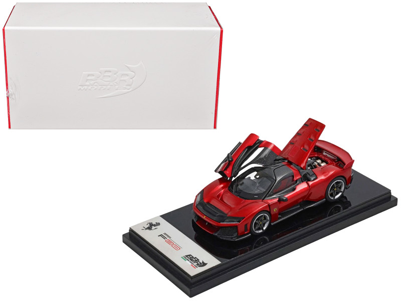 Ferrari F80 Supercar Rosso Red Metallic with Black Metallic Top 1/64 Diecast Model Car BBR BBR64001H