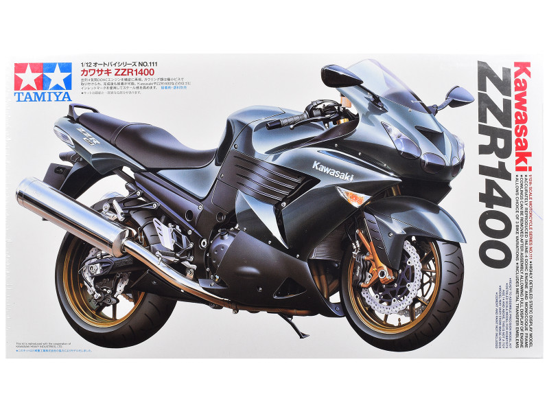 Model Kit Kawasaki ZZR 1400 Motorcycle 1/12 Scale Model Tamiya TAM-14111