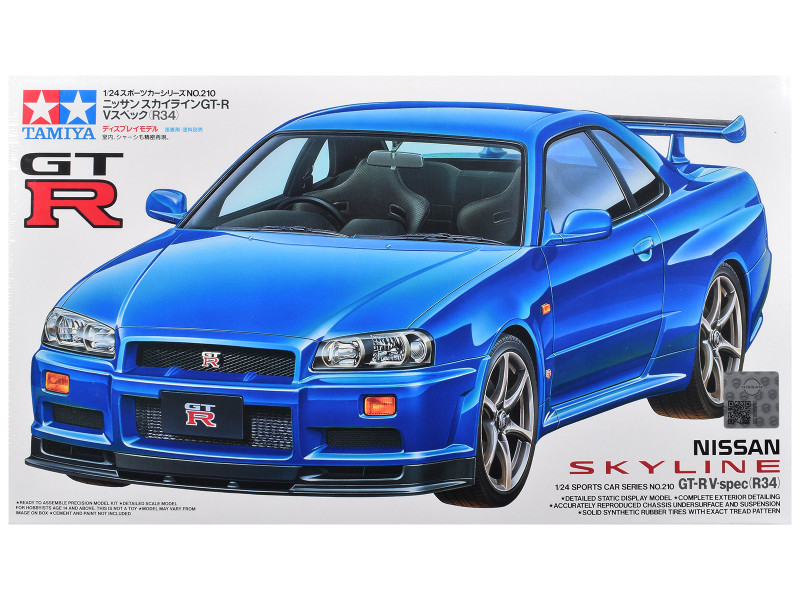 Model Kit Nissan Skyline GT R V Spec R34 1/24 Scale Model Tamiya TAM-24210