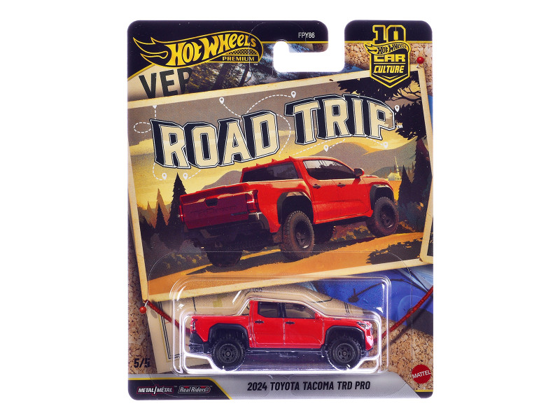 2024 Toyota Tacoma TRD PRO Pickup Truck Red Road Trip Series Diecast Model Car Hot Wheels JKF40