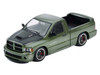 2003 Dodge Ram SRT-10 Pickup Truck Green Metallic with Matt Black Hood 1/64 Diecast Model Car Shoom64 Models SHOOM-103-017