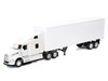 Peterbilt 579 Truck White with Dry Goods Trailer White Long Haul Truckers Series 1/32 Diecast Model New Ray 12583
