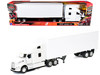 Peterbilt 579 Truck White with Dry Goods Trailer White Long Haul Truckers Series 1/32 Diecast Model New Ray 12583