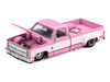 Chevrolet Silverado Dually Pickup Truck Vintage Spec V2 Pink with White Sides Designed by Jun Imai Kaido House Special 1/64 Diecast Model Car Mini GT KHMG243