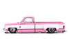 Chevrolet Silverado Dually Pickup Truck Vintage Spec V2 Pink with White Sides Designed by Jun Imai Kaido House Special 1/64 Diecast Model Car Mini GT KHMG243