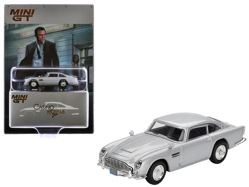Aston Martin DB5 Birch Silver Metallic 007 James Bond Casino Royale 2006 Movie Limited Edition 1/64 Diecast Model Car Mini GT MGT00909-007E