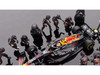 Red Bull RB19 #1 Max Verstappen Winner Formula One F1 Japanese GP 2023 with Red Bull Pit Crew Set of 21 pieces Limited Edition to 5000 pieces Worldwide 1/64 Diecast Model Car Mini GT MGTS0014