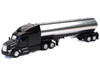 Peterbilt 579 Truck Black with Tanker Trailer Silver Long Haul Truckers Series 1/32 Diecast Model New Ray 12553