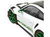 2022 Porsche 911 GT3 RS with Weissach Pack Tribute to Carrera RS White with Carbon Hood and Top and Python Green Stripes 1/12 Diecast Model Car Norev 127535