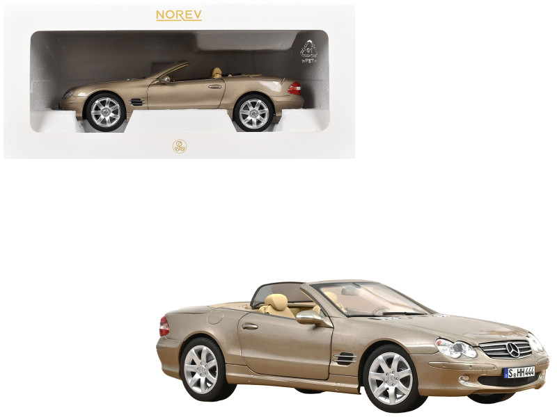 2003 Mercedes-Benz SL 500 Type R230 Travertine Beige Metallic 1/18 Diecast Model Car Norev 183843