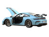 2025 Porsche 911 GT3 with Weissach Pack Gulf Blue with Carbon Stripe 1/18 Diecast Model Car Norev 187000
