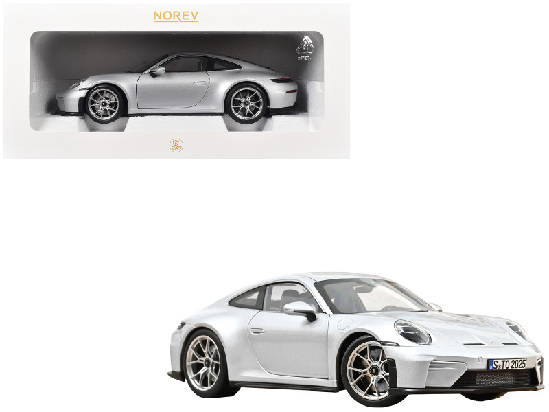 2025 Porsche 911 GT3 Touring GT Silver Metallic 1/18 Diecast Model Car Norev 187002