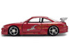 1997 Nissan 240SX S14 Light Red Metallic with Graphics The Fast and the Furious 2001 Movie 25 Years of Fast & Furious Series 1/32 Diecast Car Model Jada 36772-25TH