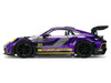 Porsche 911 GT3 RS 992 Candy Purple with Carbon Top and Hood Stripes and Graphics AutoWorks Series 1/24 Diecast Car Model Jada JA38345