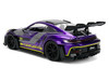Porsche 911 GT3 RS 992 Candy Purple with Carbon Top and Hood Stripes and Graphics AutoWorks Series 1/24 Diecast Car Model Jada JA38345