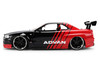 2002 Nissan Skyline GT-R R34 RHD Right Hand Drive ADVAN Black and Red AutoWorks Series 1/24 Diecast Car Model Jada JA38346