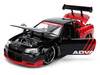 2002 Nissan Skyline GT-R R34 RHD Right Hand Drive ADVAN Black and Red AutoWorks Series 1/24 Diecast Car Model Jada JA38346