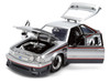 1989 Ford Mustang GT Silver Metallic and Gray with Black and Red Stripes AutoWorks Series 1/24 Diecast Car Model Jada JA38347