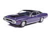 1971 Plymouth GTX Purple Metallic with Black Vinyl Top and Black Hood Stripe 1/43 Diecast Model Car IXO Models CLC622N22