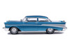 1957 Chevrolet Bel Air Sedan Harbor Blue Metallic with Blue Interior 1/64 Diecast Model Car IXO Models IA64021