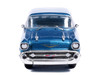 1957 Chevrolet Bel Air Sedan Harbor Blue Metallic with Blue Interior 1/64 Diecast Model Car IXO Models IA64021