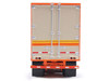 1973 Peterbilt 359 Truck Tractor with Sleeper Cab Cream with Orange and Yellow Stripes and Refrigerate Modern Trailer 1/64 Diecast Model Car IXO Models U64TRTR002M